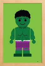 JUNIQE - Poster in houten lijst Hulk Toy -30x45 /Groen & Paars