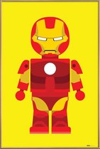 JUNIQE - Poster met kunststof lijst Iron Man Toy -13x18 /Geel & Rood