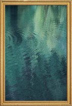 JUNIQE - Poster met houten lijst Forest In The Lake -40x60 /Groen &