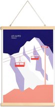 JUNIQE - Posterhanger Les Alpes -20x30 /Blauw & Grijs