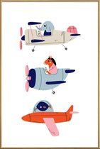 JUNIQE - Poster met kunststof lijst Aeroplane Race II -40x60