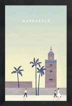 JUNIQE - Poster in houten lijst Marrakesh - retro -30x45 /Bruin