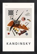 JUNIQE - Poster in houten lijst Kandinsky - Orange -60x90 /Ivoor &