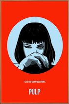 JUNIQE - Poster met kunststof lijst Mia Wallace Pulp Fiction -30x45
