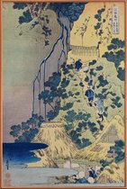 JUNIQE - Poster met kunststof lijst Hokusai - Travellers Climbing up a