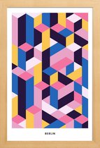 JUNIQE - Poster in houten lijst Berlin -40x60 /Kleurrijk