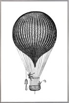 JUNIQE - Poster met kunststof lijst Air Balloon -40x60 /Wit & Zwart