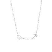 Zilveren ketting letter/stardust - M