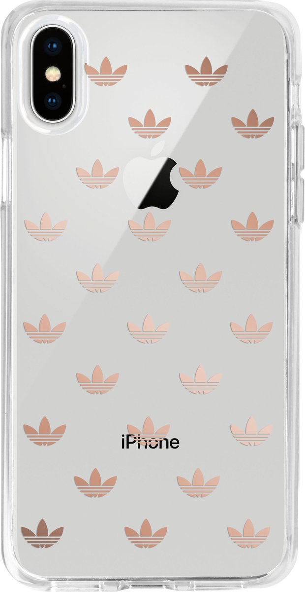 adidas Originals kunststof hoesje voor iPhone X en iPhone XS - transparant met rose gold
