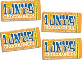 Tony's Chocolonely Puur Chocokoek Citroenkaramel Chocolade Reep - 4 x 180 gram Chocola