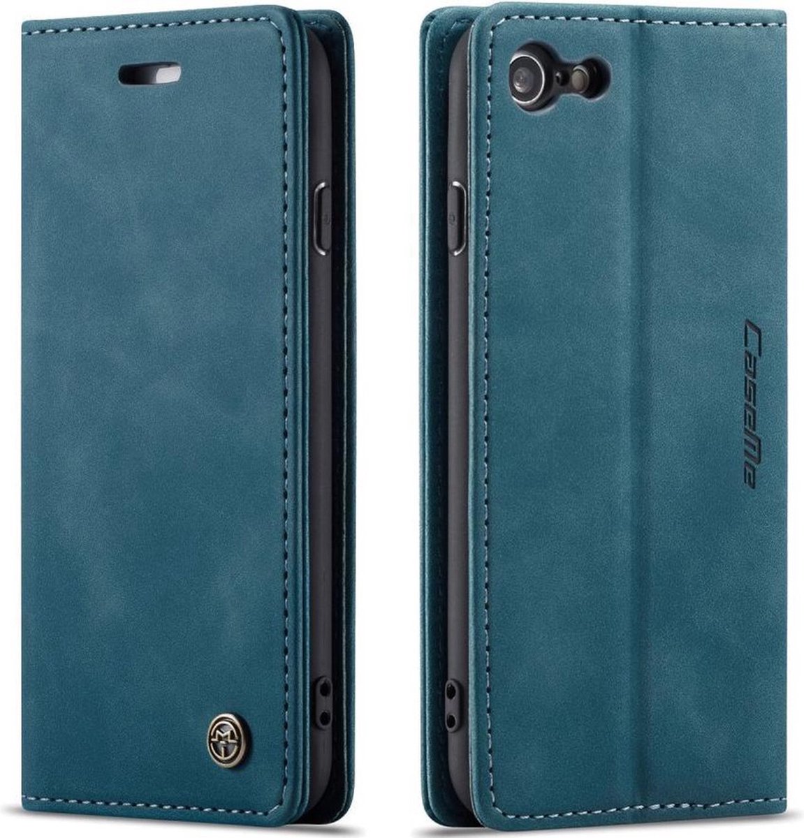 CaseMe Book Case - Geschikt voor iPhone SE (2022/2020), iPhone 8 / 7 Hoesje - Blauw