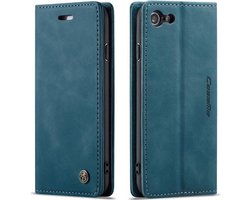 CaseMe Book Case - Geschikt voor iPhone SE (2022/2020), iPhone 8 / 7 Hoesje - Blauw