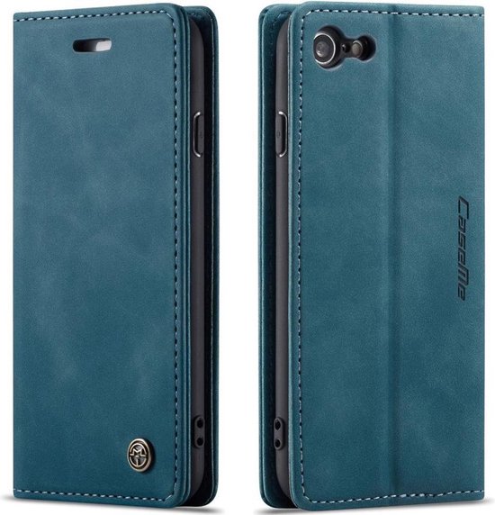 CaseMe Book Case - Geschikt voor iPhone SE (2022/2020), iPhone 8 / 7 Hoesje - Blauw