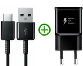 Snellader met Usb C Kabel 1.5m | Adaptive Fast Charging 15W | Zwart | Geschikt voor Samsung