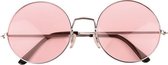 Hippie roze ronde XL bril voor volwassenen