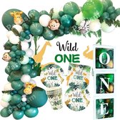 WiseGoods Luxe Verjaardag Decoratie Jungle Thema - Ballonnenboog - Feest Versiering - Kinderen - Happy Birthday - 116 Ballonnen