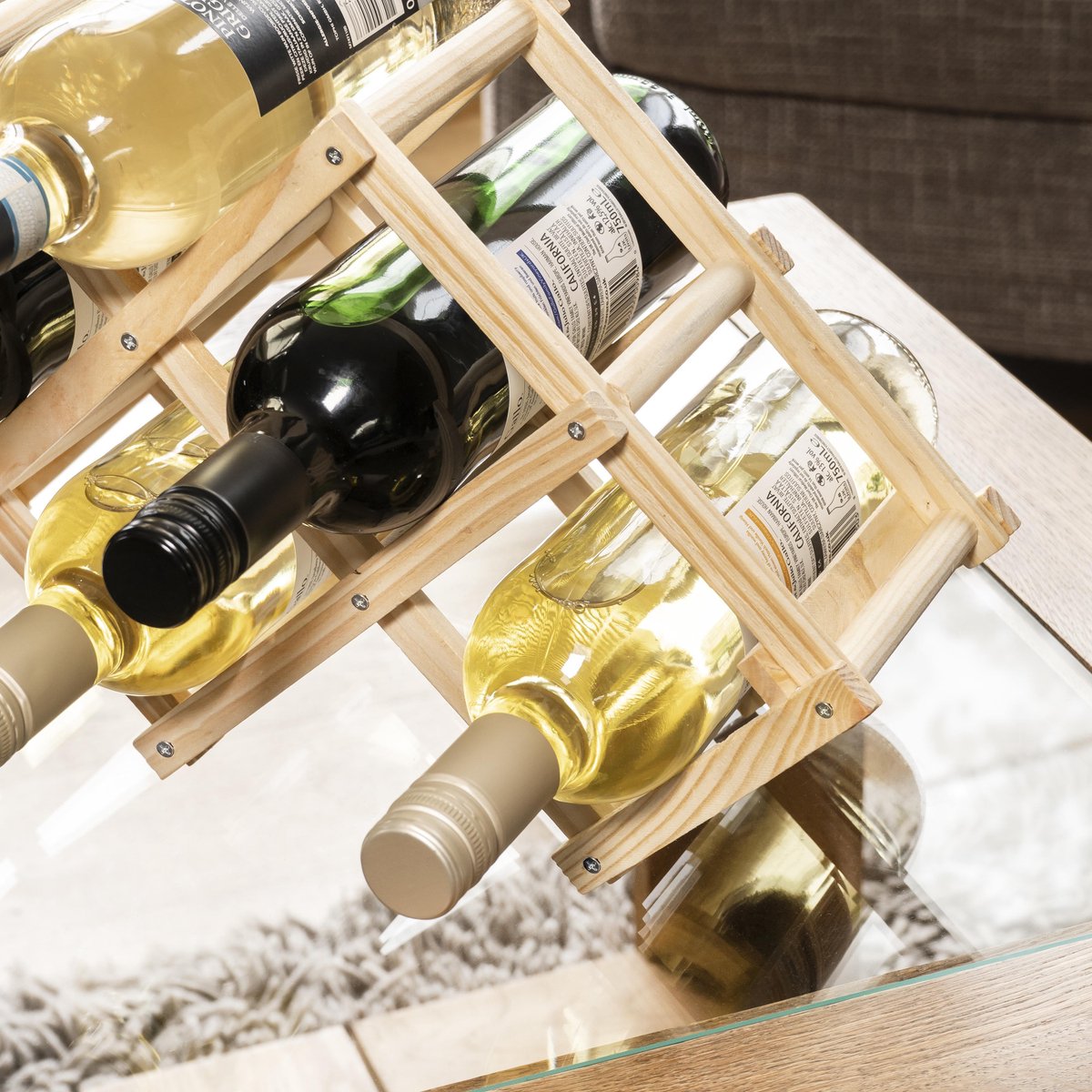 QUVIO Wine Rack / Wine Rack Bois / couché Wine Rack / Range-bouteilles - 6  Bouteilles... | bol.com