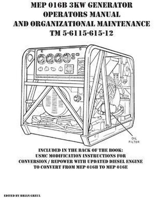 MEP 016B 3KW Generator Operators Manual and Organizational M ... - cover