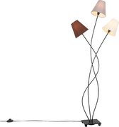QAZQA melis - Moderne Vloerlamp | Staande Lamp met kap - 3 lichts - H 1300 mm - Wit -  Woonkamer | Slaapkamer