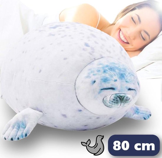 Bob de Zeehond® XXL 80 cm – Zeehond Knuffel Kussen - Dieren Knuffel - Ondersteuning Ondersteuningskussen - Zwangerschapskussen – Voedingskussen – Lichaamskussen – Body Pillow – Zijslaapkussen – Sluimerrol