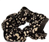 Scrunchie | panter | scrunchie leer | print | haaraccessoires | zwart