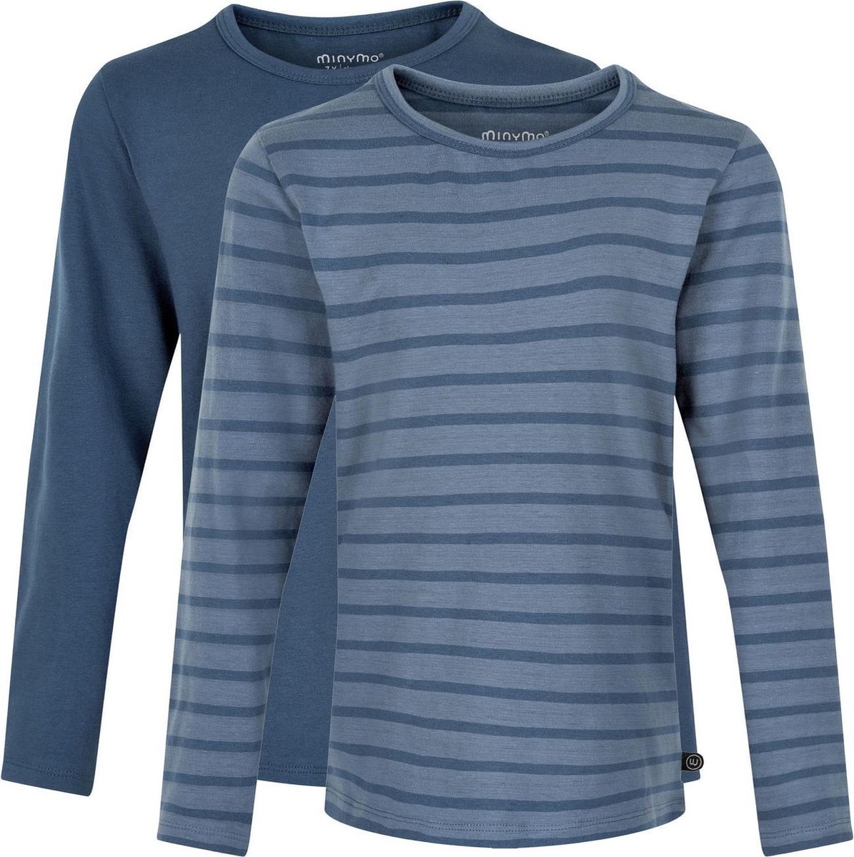 Minymo Longsleeves Basic Junior Katoen Navy 2 Stuks Maat 146