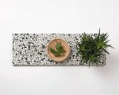 Elegant Natural Stone Terrazzo Trays Set of 2 - Black & Ivory Confetti Trays - Small Board L 20 x W 13 x H 1.70 cm & Long Board L 40 x W 13 x H 1.70 cm - SilverNile Goods