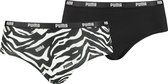 PUMA WOMEN PRINTED AOP HIPSTER 2P PACKED Vrouwen Onderbroek - black - Maat XL