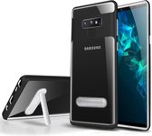 Telefoonhoesje met Standaard - Hoesje voor Samsung Galaxy S10 Plus Transparant - Zwart