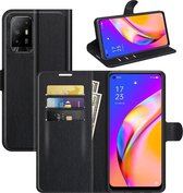 Oppo A94 hoesje - MobyDefend Kunstleren Wallet Book Case - Zwart - GSM Hoesje - Telefoonhoesje Geschikt Voor: Oppo A94