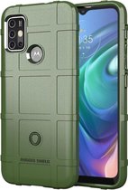 Motorola Moto G30 / G20 / G10 hoesje - Rugged Shield TPU Gelcase - Groen - GSM Hoesje - Telefoonhoesje Geschikt Voor: Motorola Moto G30 / Moto G20 / Moto G10