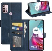 Motorola Moto G30 / G20 / G10 hoesje - MobyDefend Luxe Wallet Book Case (Sluiting Zijkant) - Blauw - GSM Hoesje - Telefoonhoesje Geschikt Voor: Motorola Moto G30 / Moto G20 / Moto