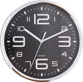Moderne Wandklok zilver/zwart  – Ø20 x D4 cm | klok voor aan de Muur | Analoge Klok | NM Shop