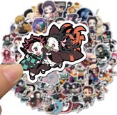 Mix van 100st Grote set Unieke Demon Slayer Kimetsu no Yaiba Anime Cartoon Stickers