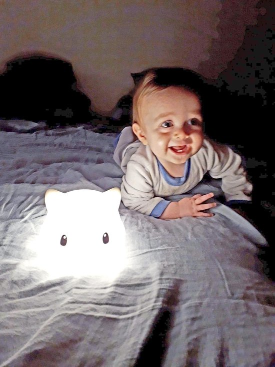 Nachtlampje Kinderen - Oplaadbaar - Dimbaar - Timer - Led - Poes - Babykamer nachtlampje - Merkloos