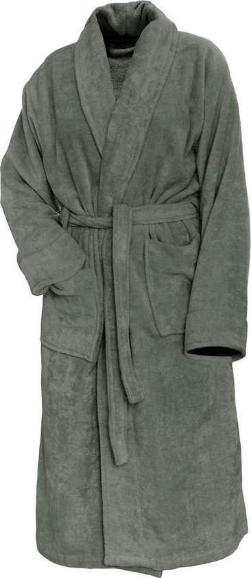 LINNICK Badjas Pure Velours - 100% Katoen - Vert Olive - Taille XXL - Badjas Femme - Badjas Homme