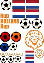 (Auto)Raamsticker WK voetbal A4 herbruikbaar & transparant - Versiering oranje - Hup Holland Hup - Nederlands elftal - WK voetbal - Raamdecoratie voetbal - rood wit blauw - voetbal