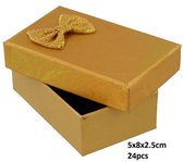 Dielay - Giftbox voor Sieraden - Sieradendoosje - Set van 24 Stuks - 5x8x2,5 cm - Goudkleurig