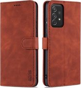 Voor Samsung Galaxy A72 5G/4G AZNS Huid Voelen Kalf Textuur Horizontale Flip Lederen Case met Kaartsleuven & Houder & Portemonnee (Bruin)