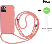 Apple| Furlo - Iphone 12 PRO MAX (Roze) met koord + gratis screenprotector/beschermglas