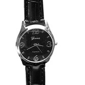 Horloge Geneua- zwart- 32 mm-croco bandje-Charme Bijoux