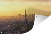 Muurdecoratie Parijs - Eiffeltoren - Licht - 180x120 cm - Tuinposter - Tuindoek - Buitenposter