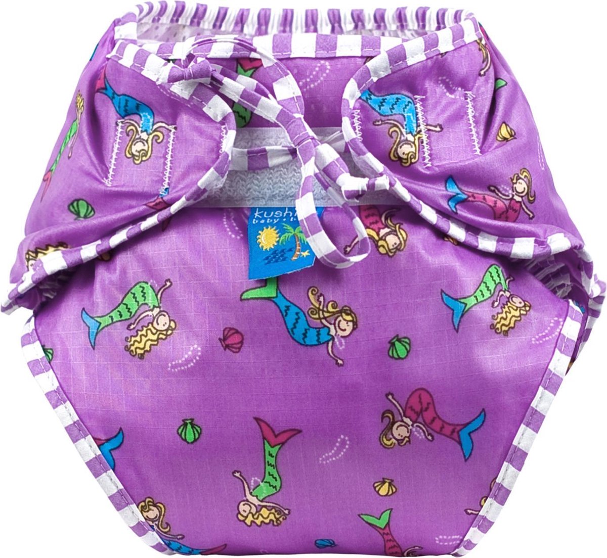 Goedkoopste Kushies - luier - wasbare zwemluier - zwembroekje - maat 4 - 11/15 kg - paars - zeemeermin