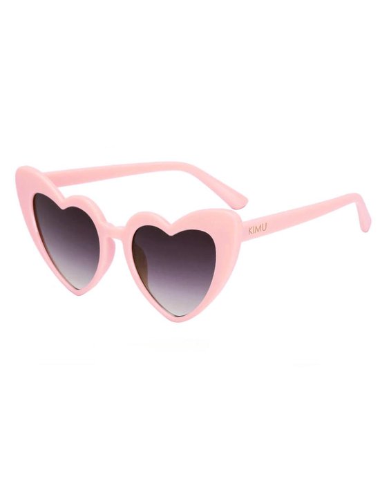 KIMU de soleil coeur KIMU oeil de chat rose clair - lunettes noires vintage seventies
