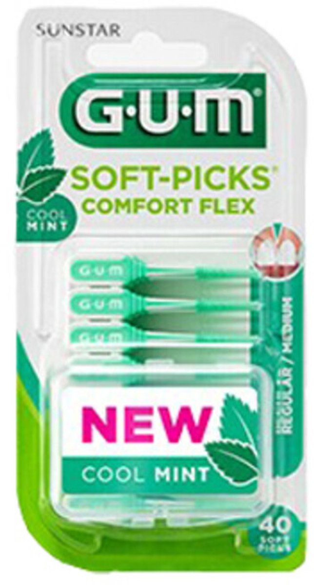 Bol.com 3x GUM Soft-Picks Comfort Flex Mint Medium 40 stuks aanbieding