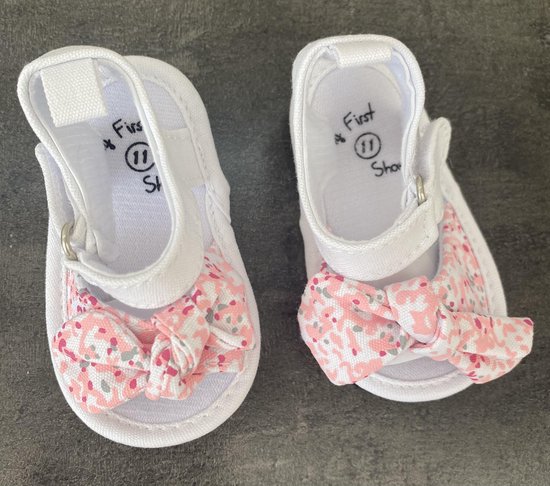 2021 Zomer Baby Meisjes Slippers sandalen met Antislipnoppen 0-6 maanden :  Strik bloemen | bol.com