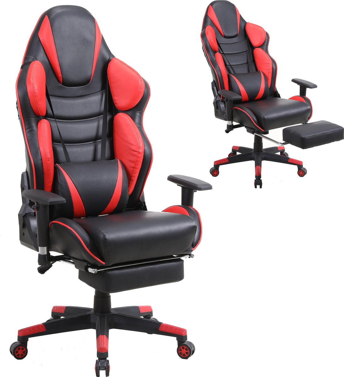 Alora Gaming stoel Big Boss rood met Nekkussen & Verstelbaar Rugkussen - Game chair - Game Stoel - Gamestoel - Bureaustoel - Office Chair