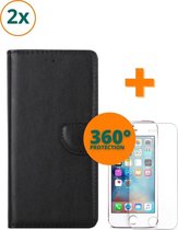 Fooniq Boek Hoesje Zwart 2x + Screenprotector 2x - Geschikt Voor Apple iPhone 5/5S/SE206