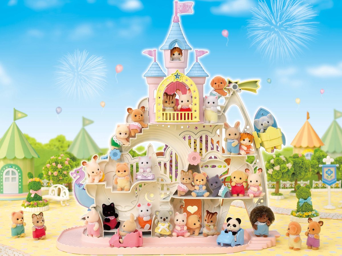 Sylvanian Families 5537 baby pretpark- schommelschip- raket- reuzenrad- kasteel- 3 babyfiguren — afbeelding 15