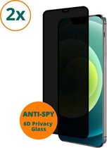 IPhone 12 Privacy Screenprotector | 2x Gold Line Screenprotector iPhone 12 | 2x iPhone 12 Screenprotector 6D | 2x Privacy Tempered Glass Voor iPhone 12